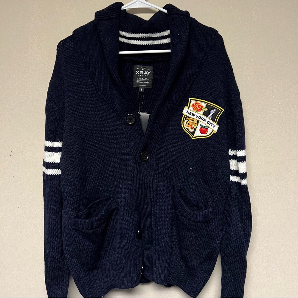 X RAY Men's Button Down Varsity Cardigan Size Small, NWT